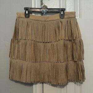 Vicki Gina Beige fringe skirt